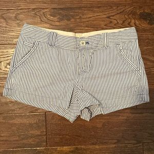 Nautical blue and white striped shorts